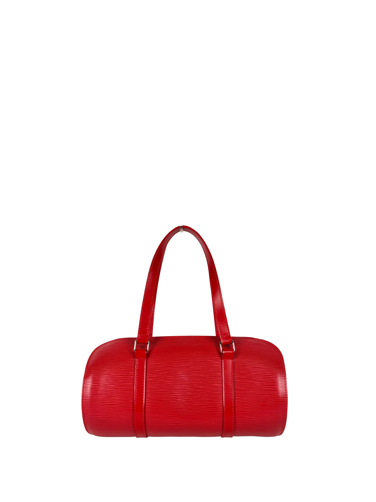 Vintage Louis Vuitton Red Epi Leather Soufflot Bag with Pochette