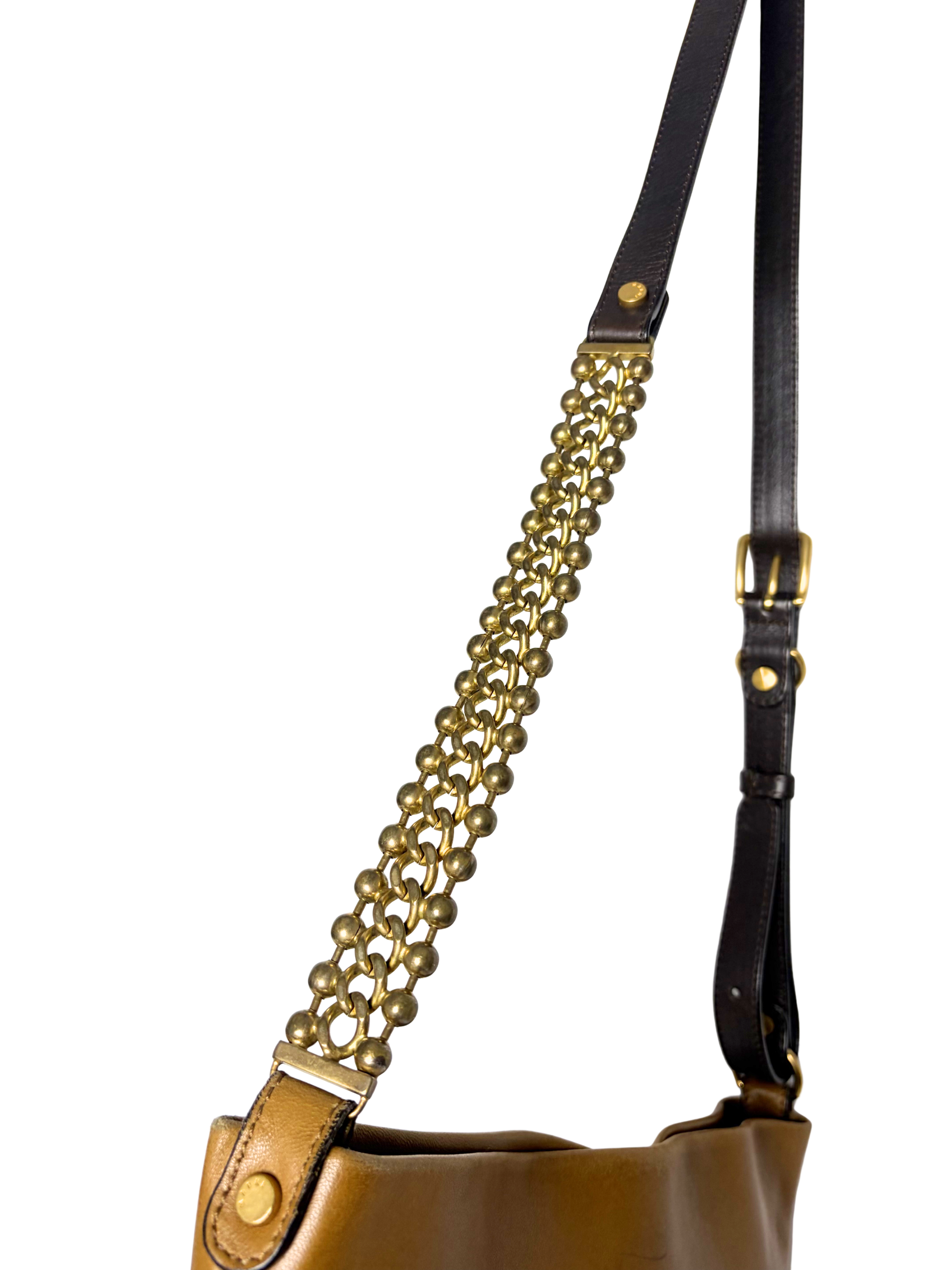 Marni Tan Leather Shoulder Bag