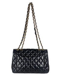 Chanel Jumbo Classic Flap Bag in Black Lambskin Leather