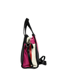 Balenciaga Bazar Mini Shopper Bag Multicolor Striped Crinkled Leather