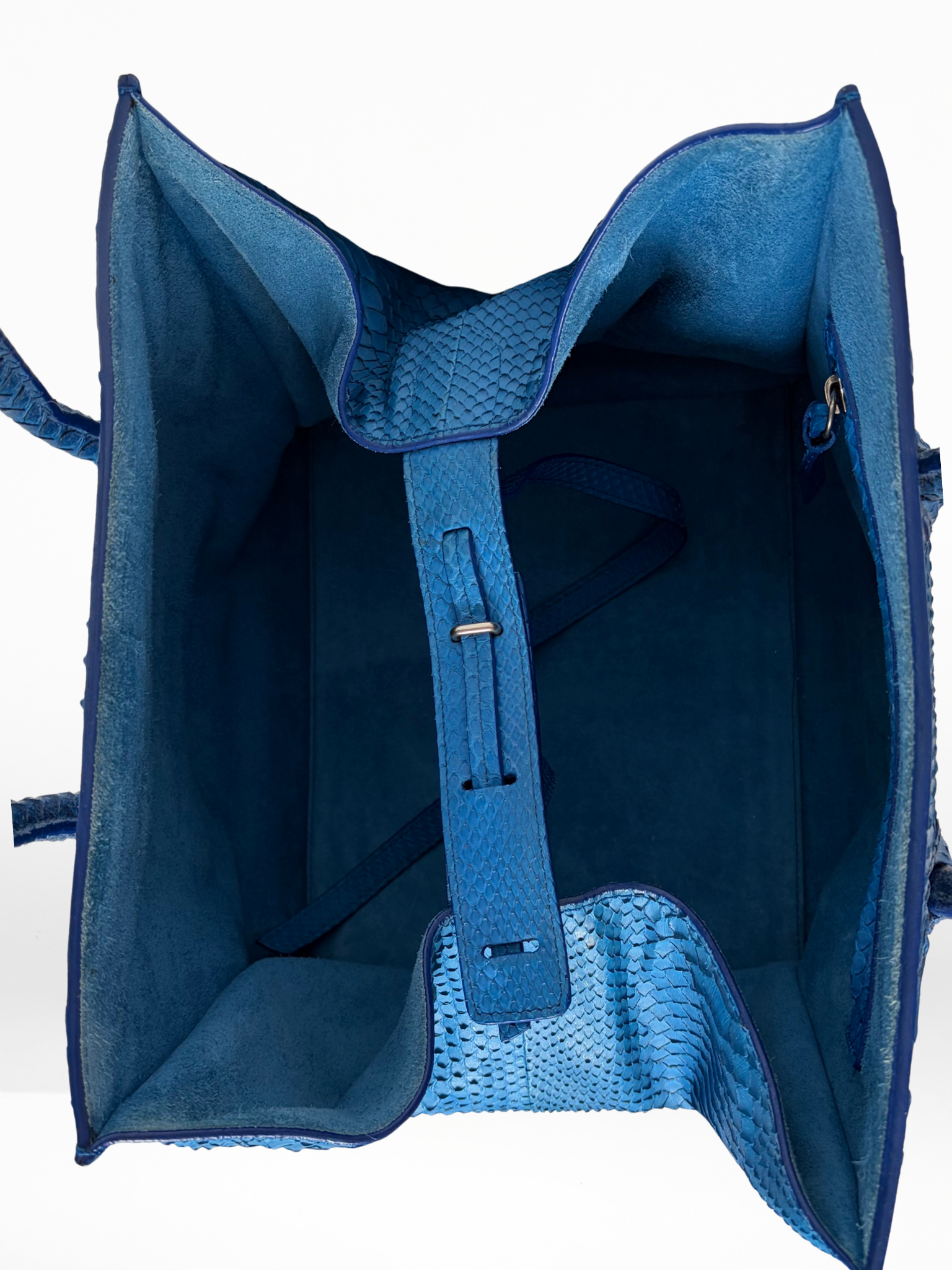 Céline Phantom Luggage Tote Blue Python