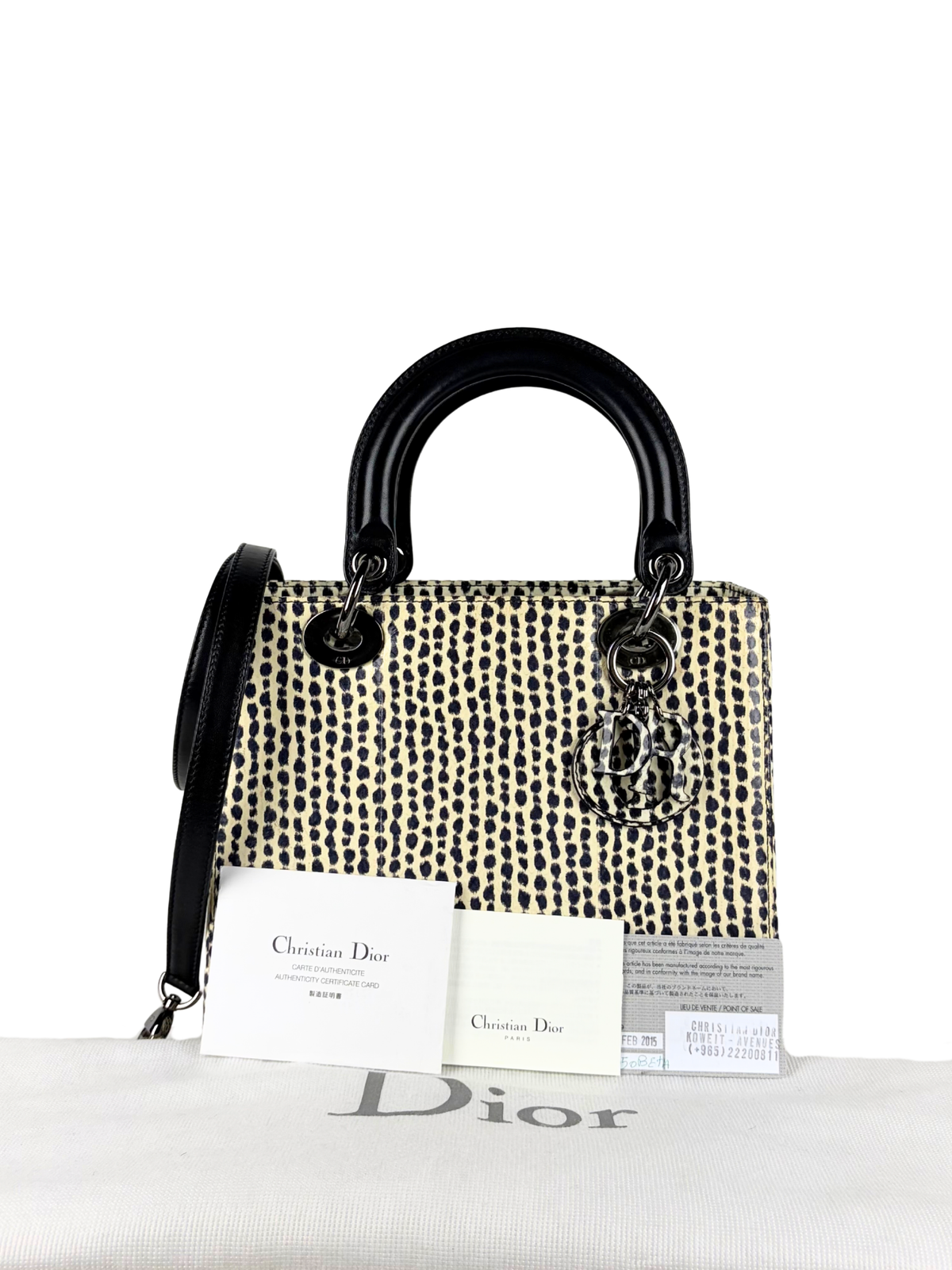 Dior Lady Dior Medium Printed Python Bag