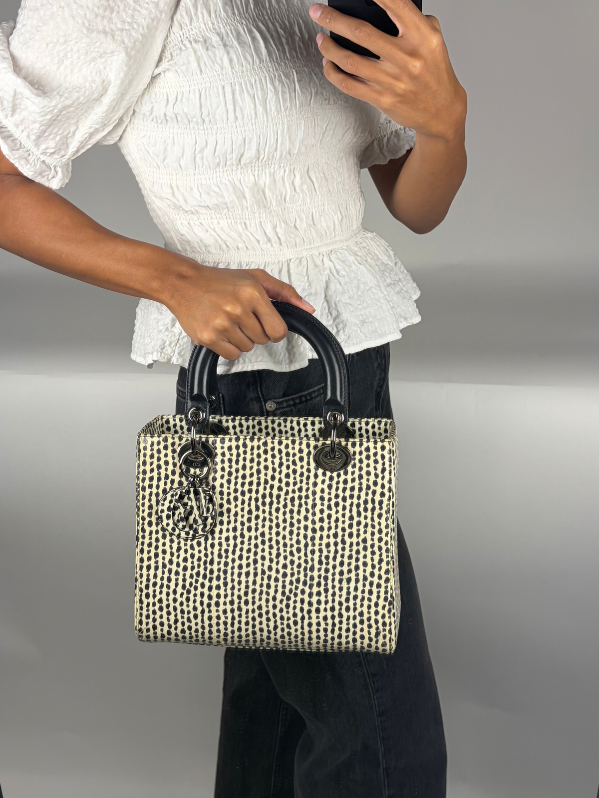 Dior Lady Dior Medium Printed Python Bag