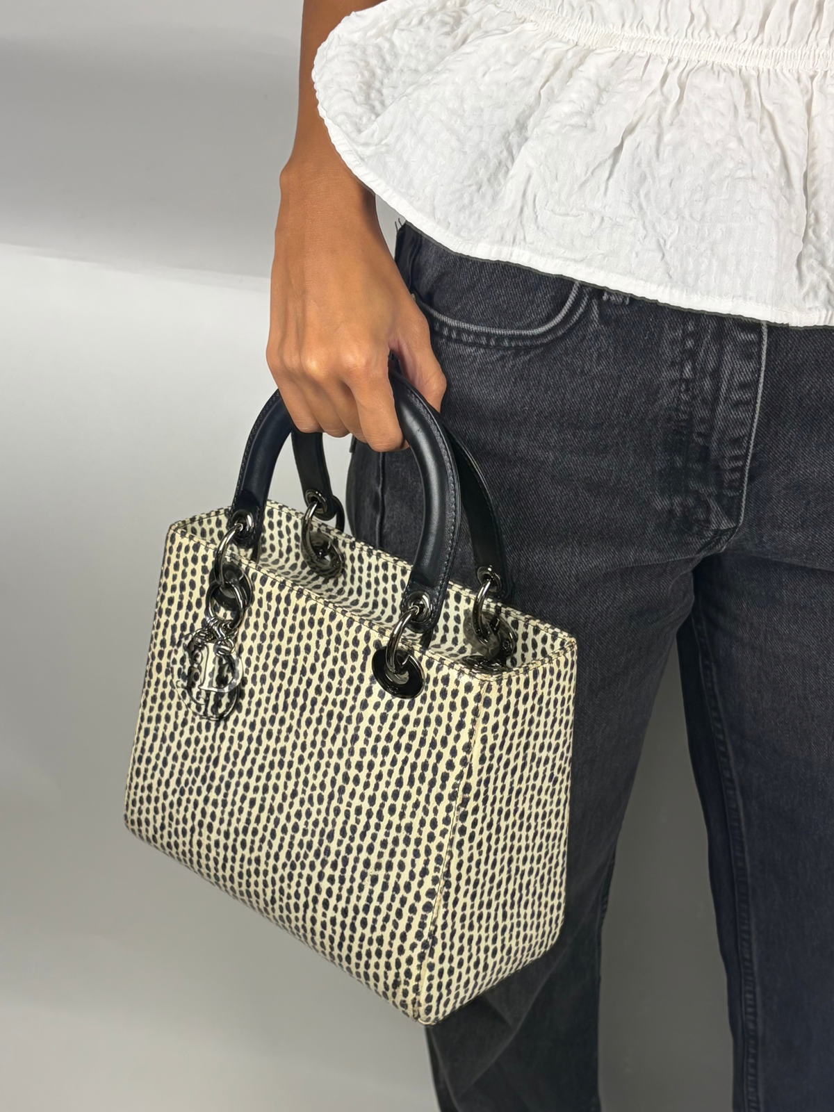 Dior Lady Dior Medium Printed Python Bag