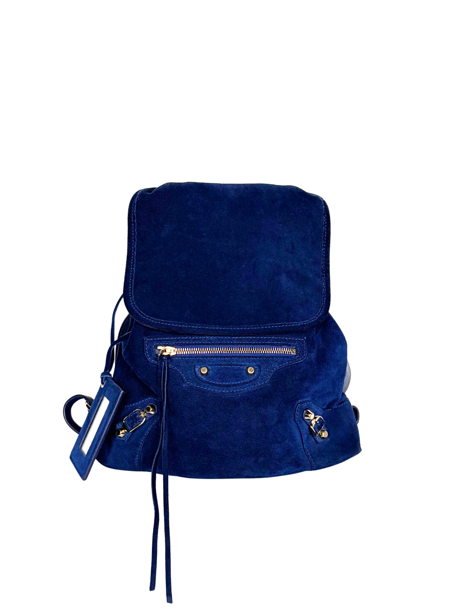 BALENCIAGA MOTOCROSS CLASSIC BACKPACK NAVY SUEDE