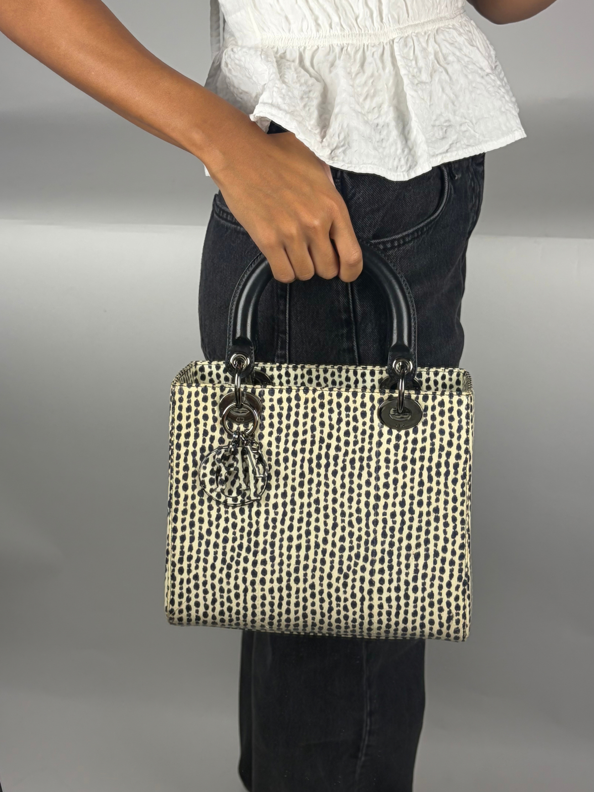 Dior Lady Dior Medium Printed Python Bag