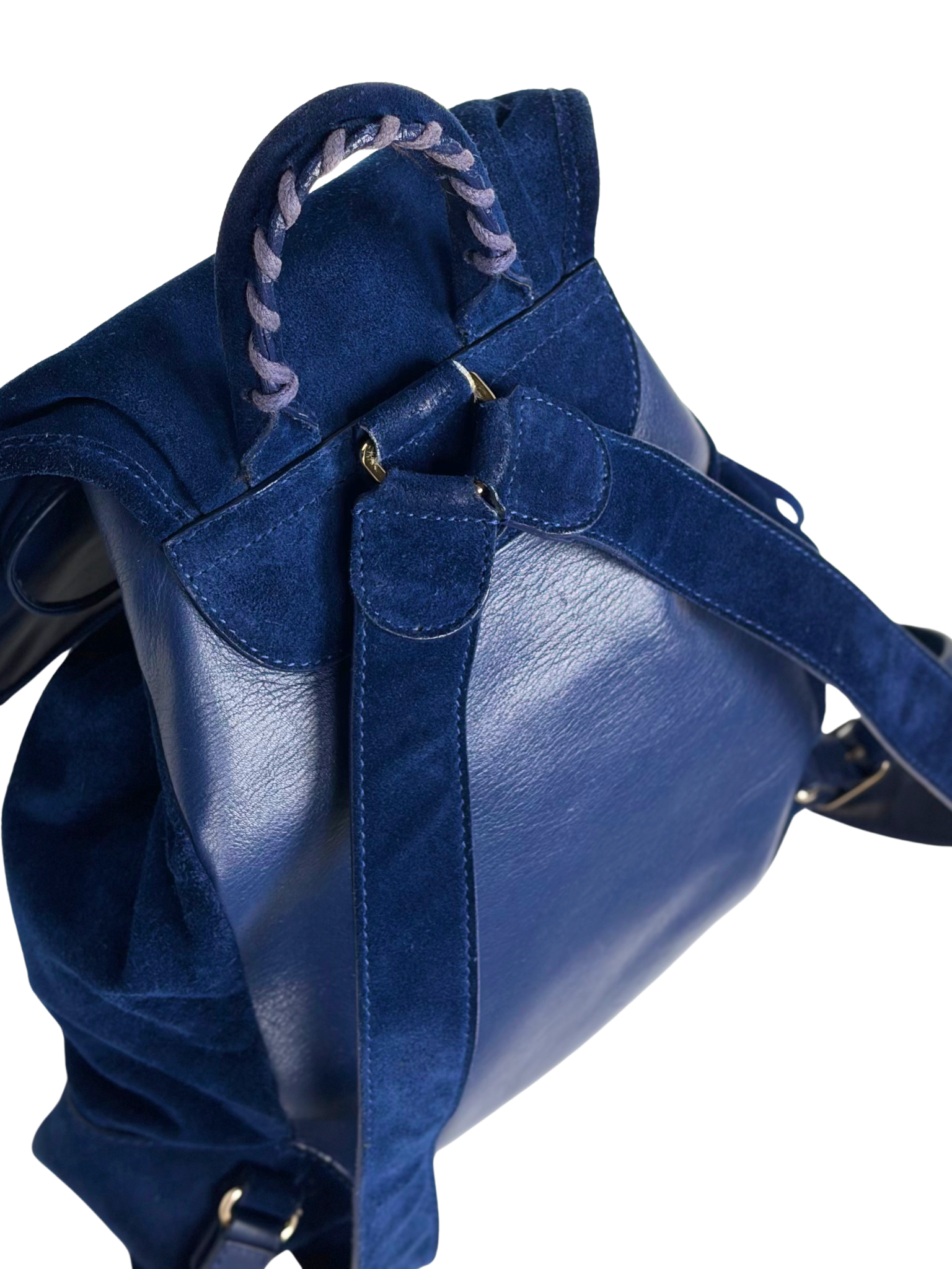 BALENCIAGA MOTOCROSS CLASSIC BACKPACK NAVY SUEDE