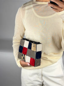 Khaite Mini Emma Shoulder Bag in Multicolored Patchwork