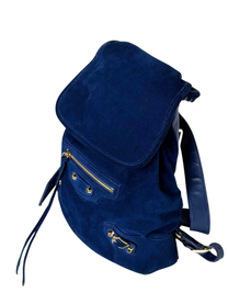 BALENCIAGA MOTOCROSS CLASSIC BACKPACK NAVY SUEDE