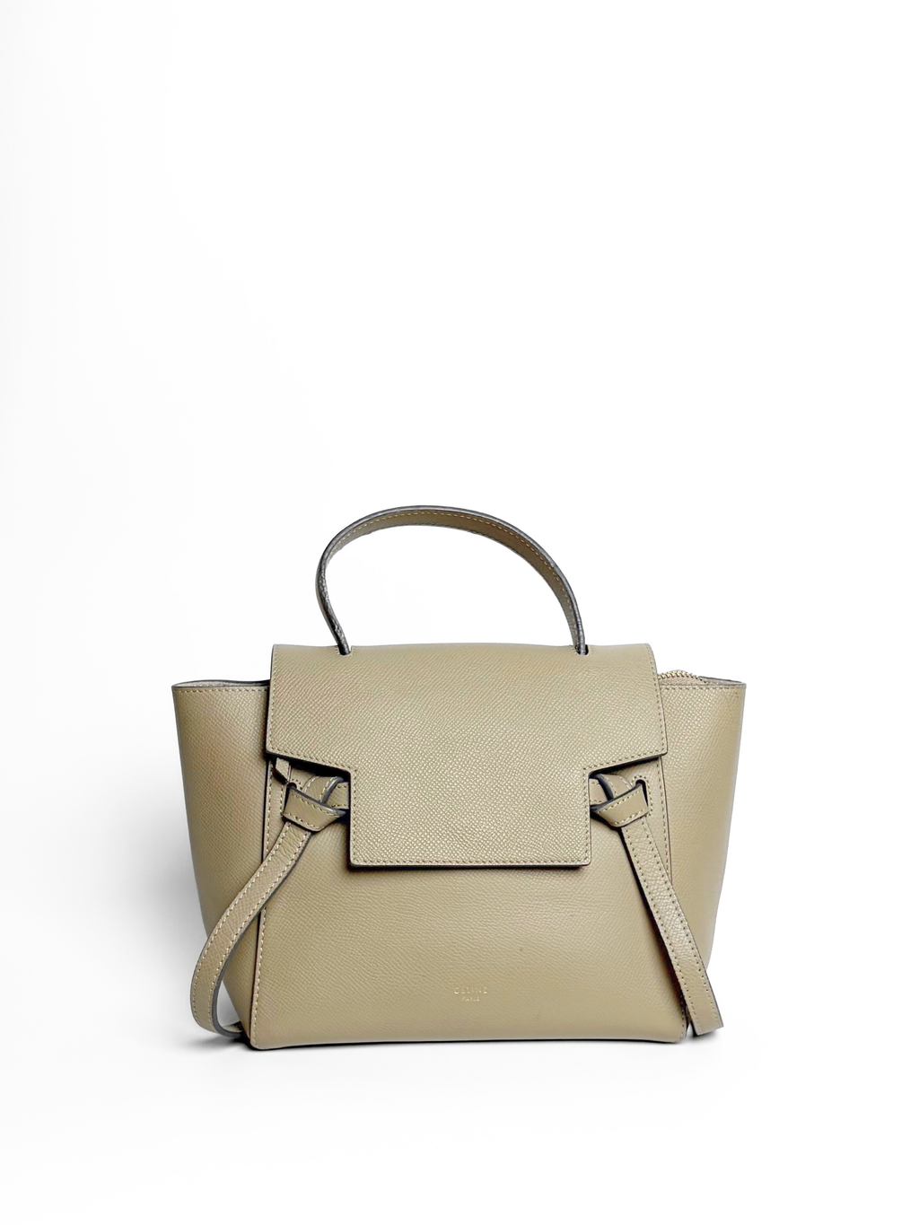 Celine Nano Belt Bag in Taupe Grained Leather
