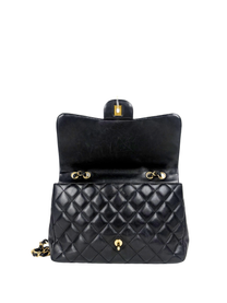 Chanel Jumbo Classic Flap Bag in Black Lambskin Leather