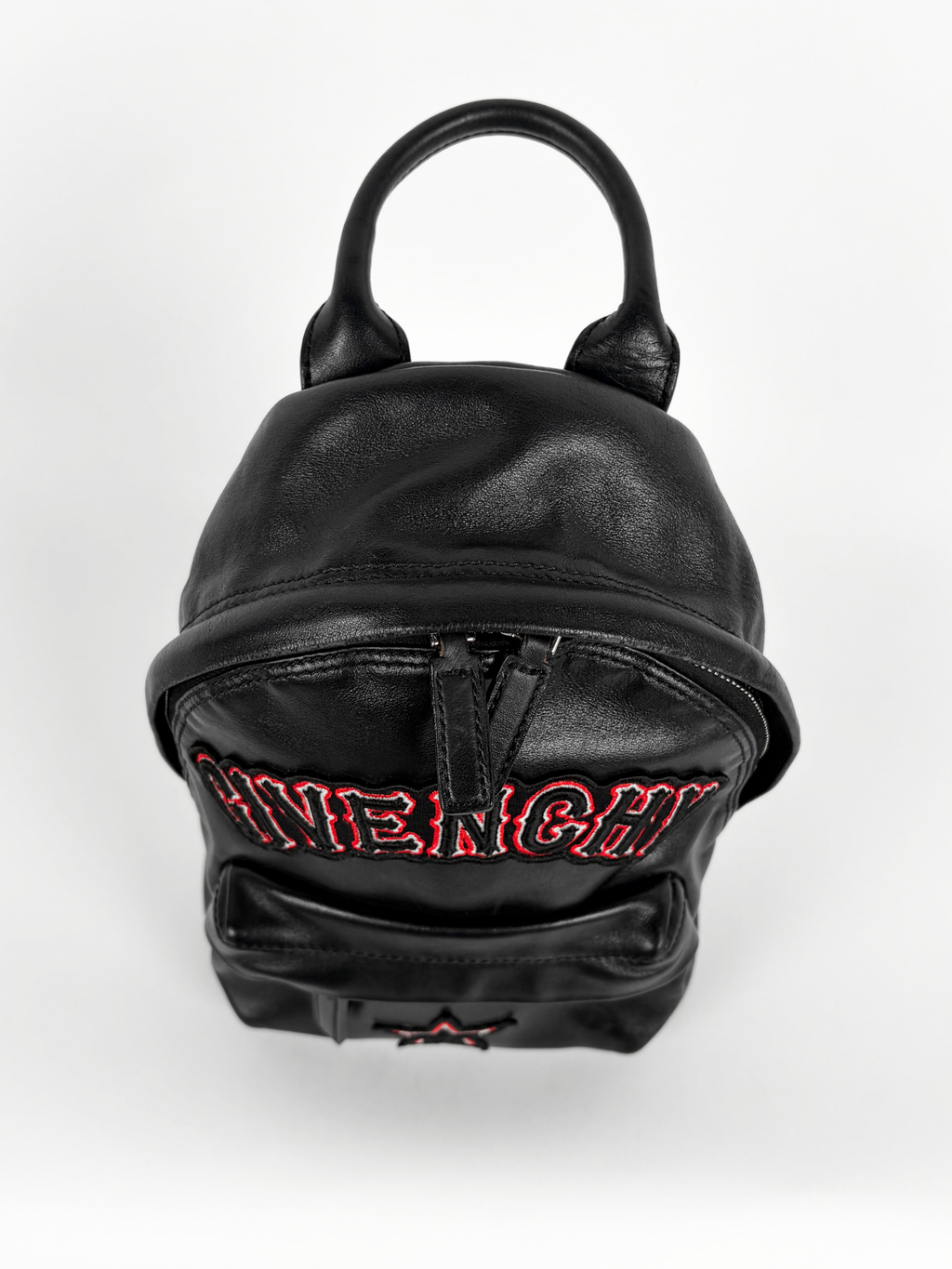 GIVENCHY STAR-PATCH MINI BACKPACK BLACK LEATHER