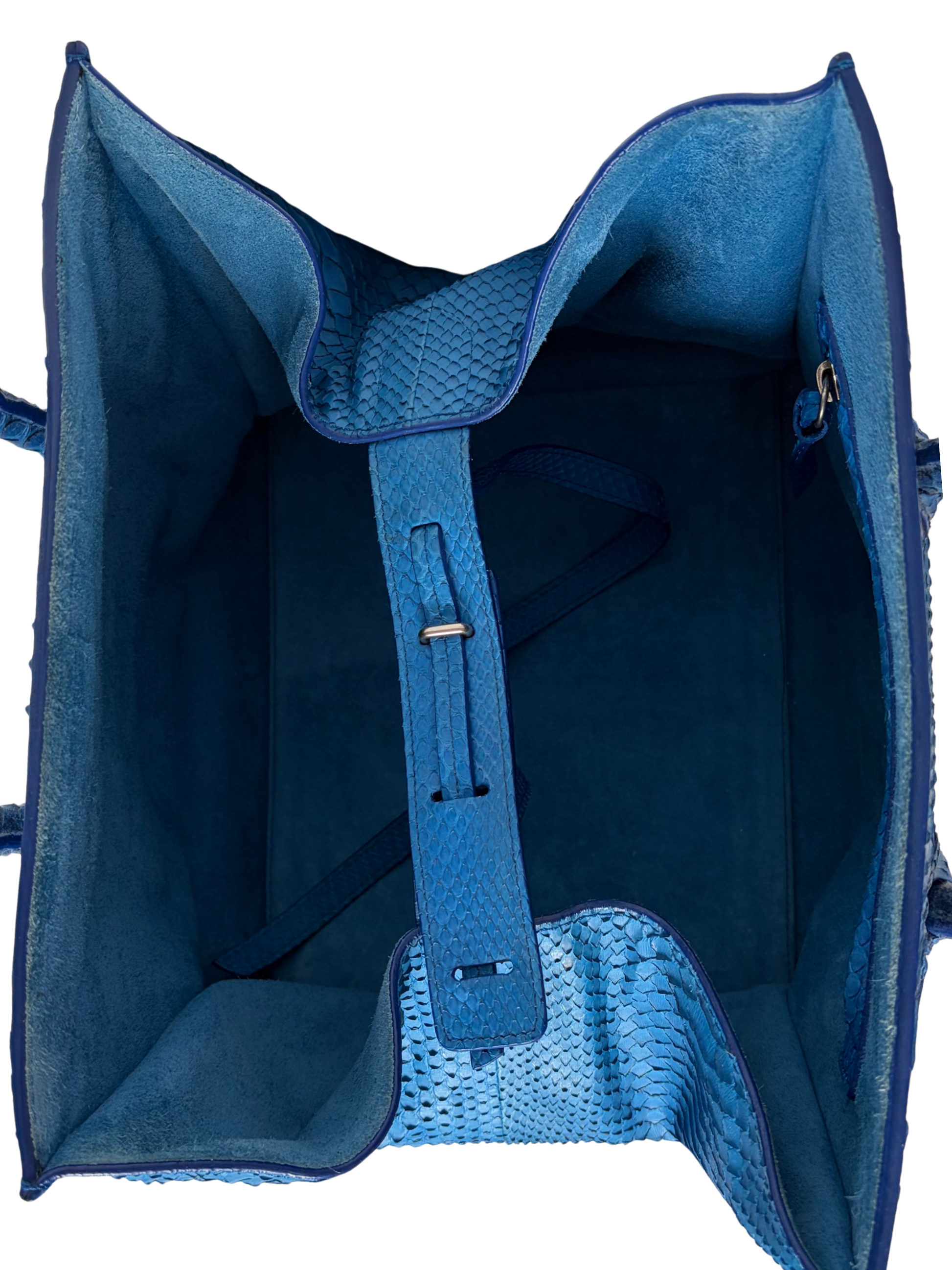 Céline Phantom Luggage Tote Blue Python