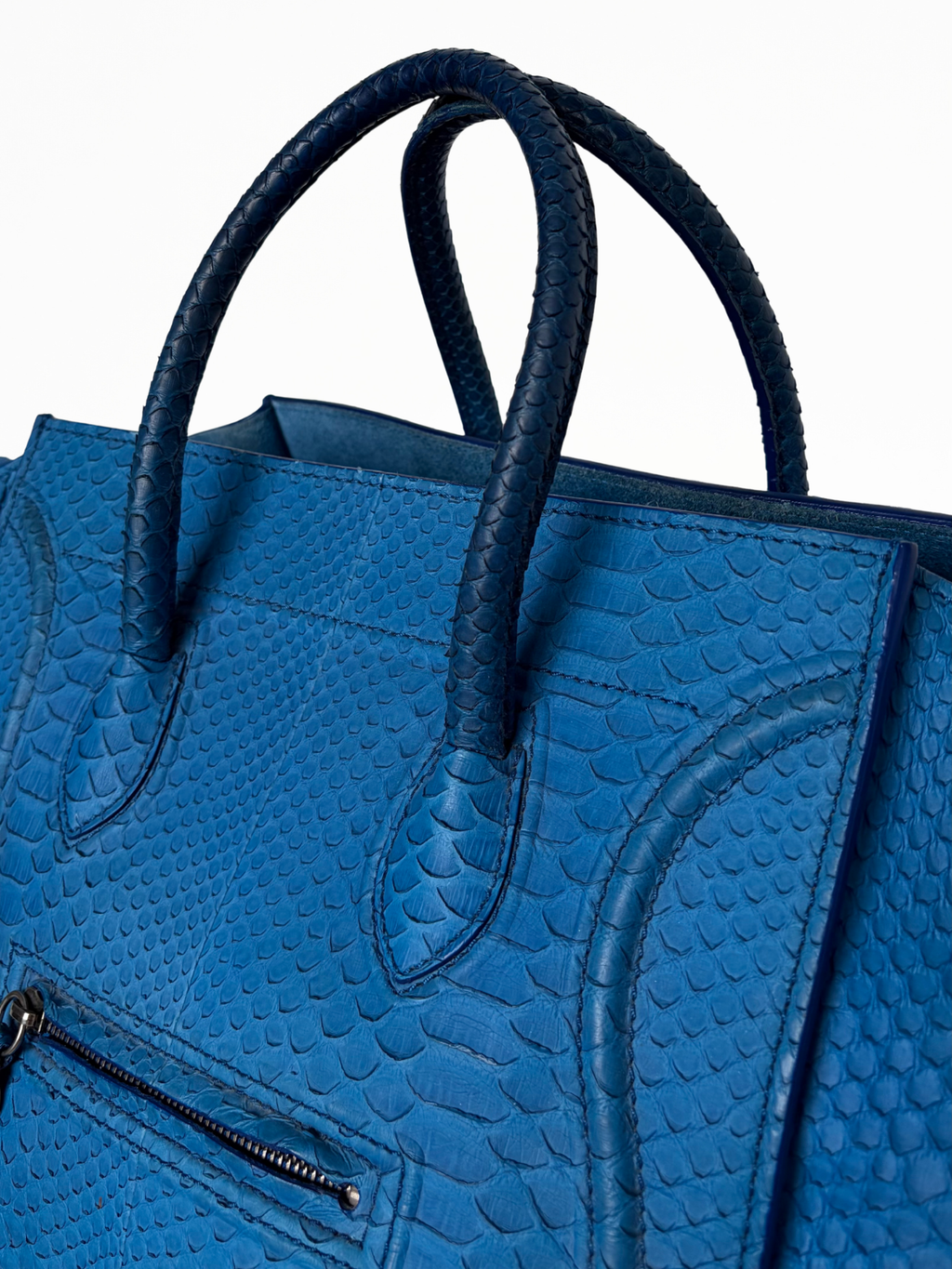 Céline Phantom Luggage Tote Blue Python