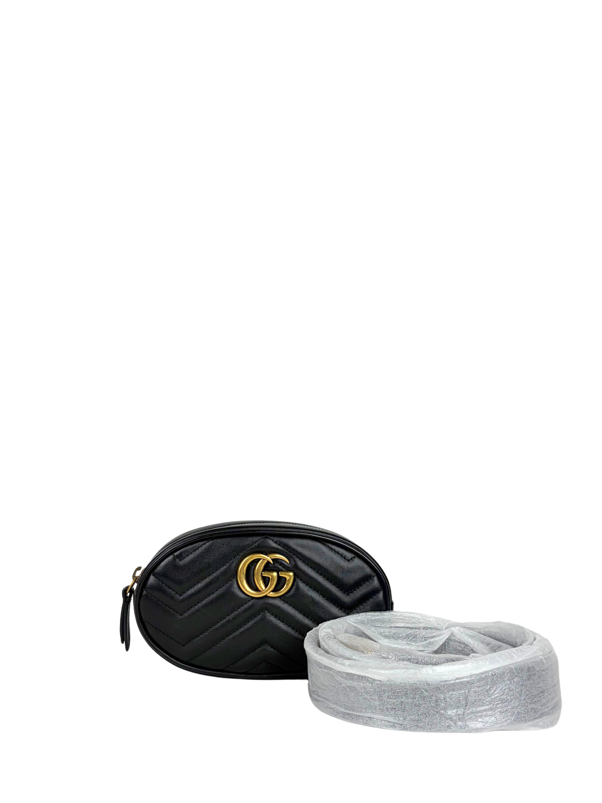 Gucci GG Marmont Black Leather Belt Bag