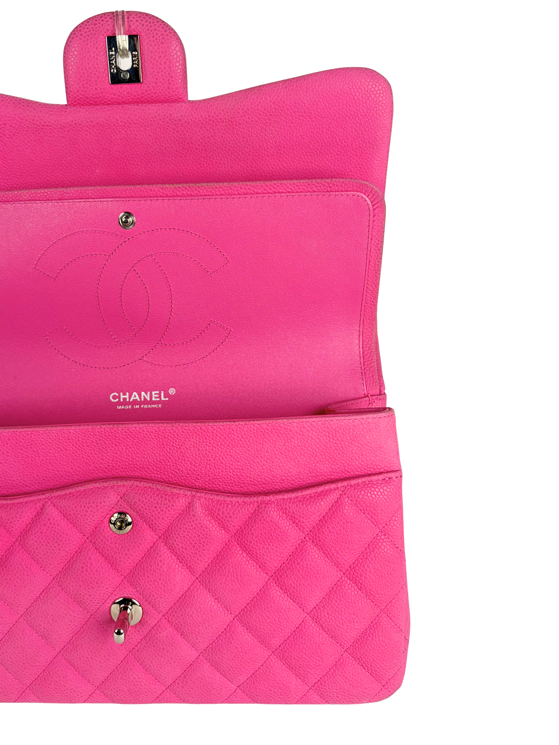 Chanel Jumbo Classic Double Flap Bag in Magenta Pink