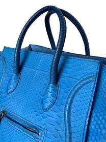 Céline Phantom Luggage Tote Blue Python