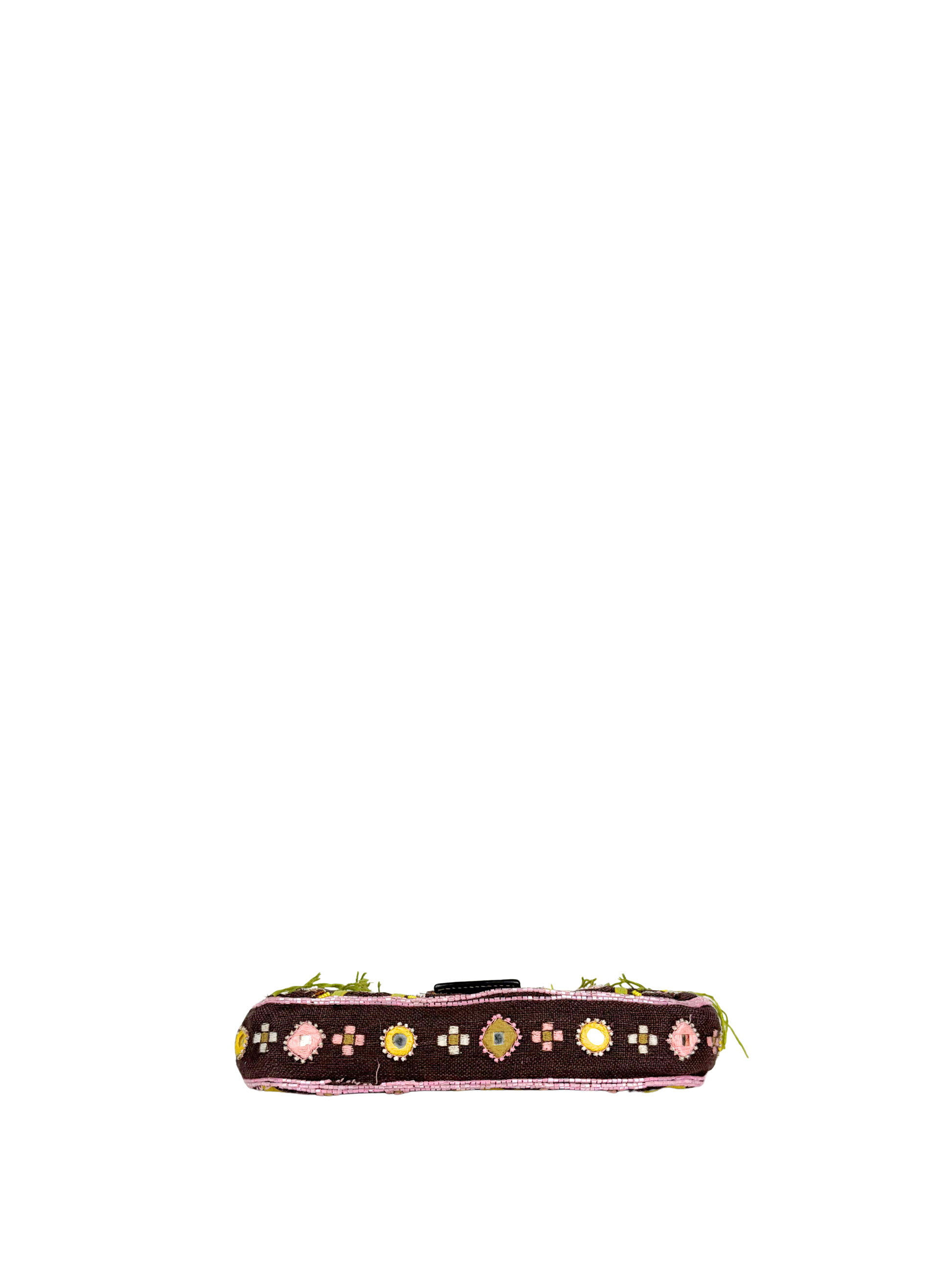 Vintage Fendi Beaded Mirror Fringe Baguette Bag