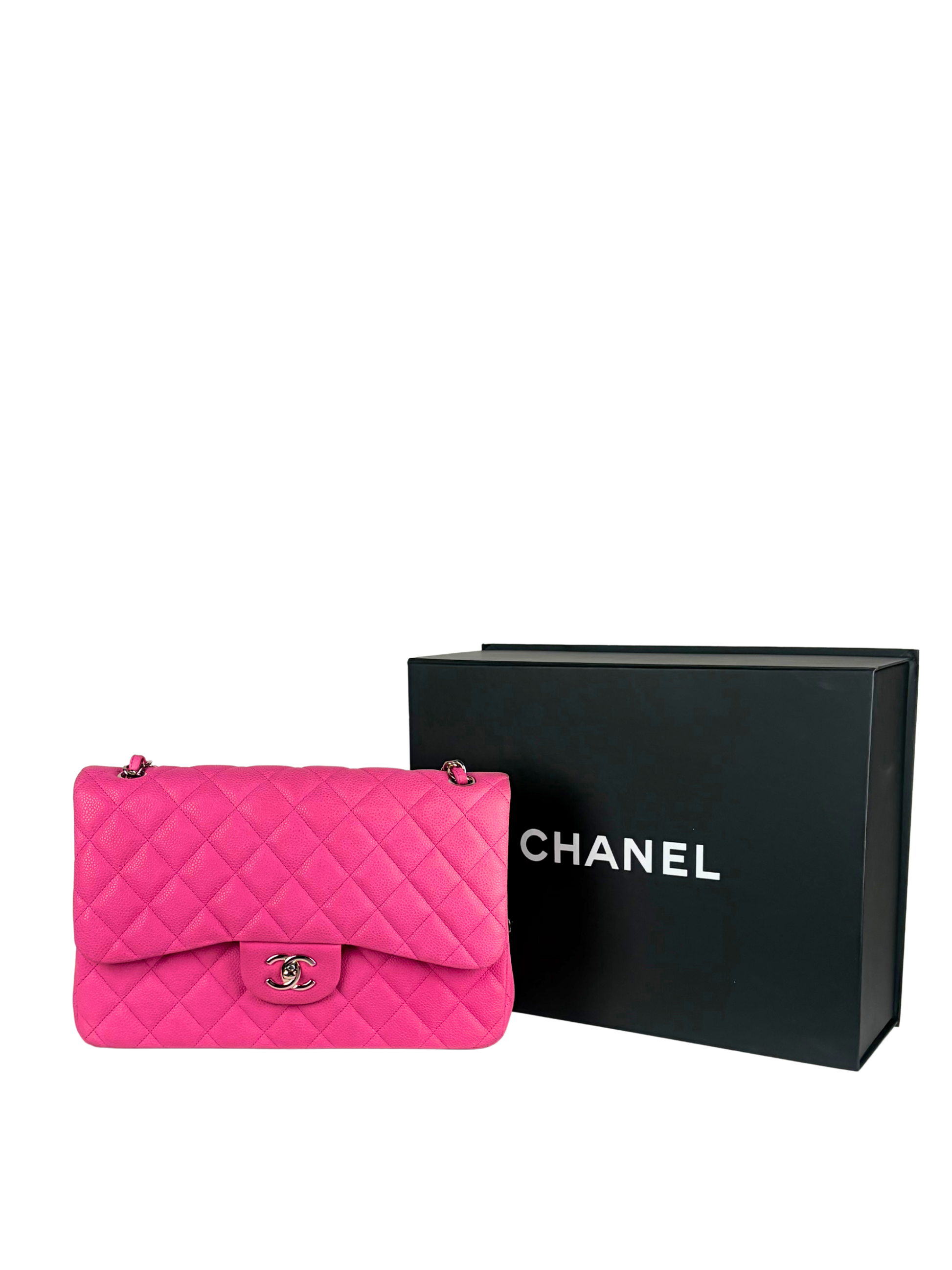 Chanel Jumbo Classic Double Flap Bag in Magenta Pink