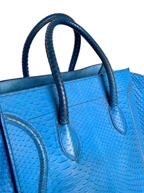 Céline Phantom Luggage Tote Blue Python