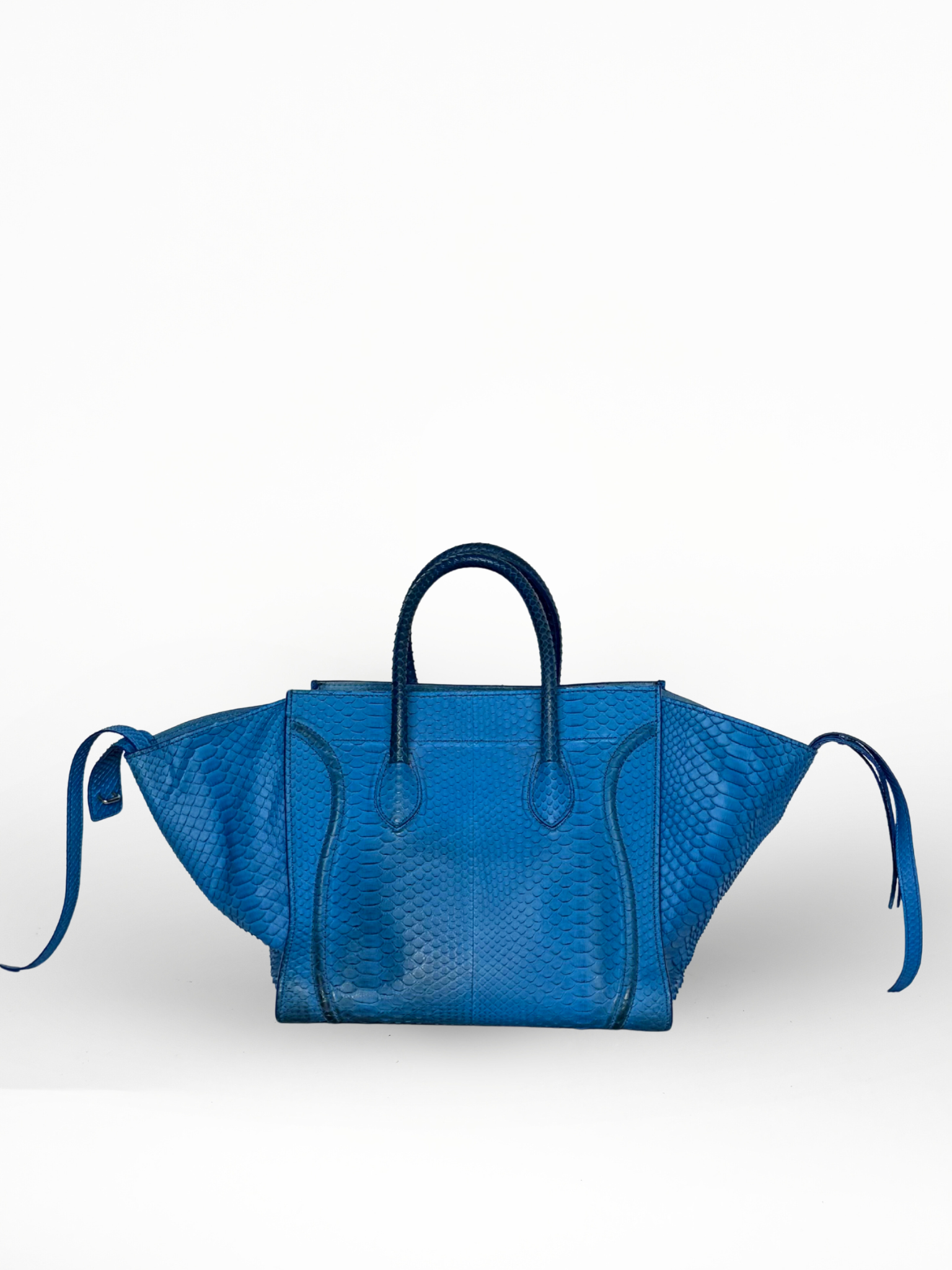 Céline Phantom Luggage Tote Blue Python