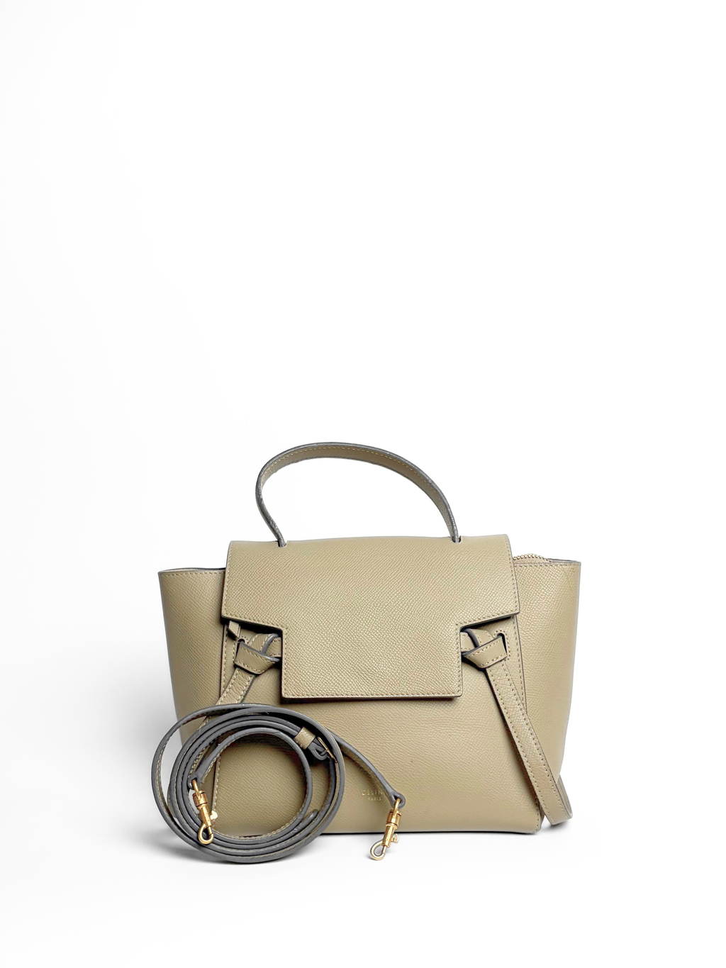 Celine Nano Belt Bag in Taupe Grained Leather