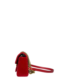 Gucci GG Marmont Red Mini Velvet Shoulder Bag