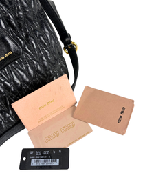 Miu Miu Black Matelassé Leather Tote