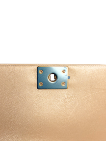 Chanel Boy Bag Medium Quilted Lambskin Beige with Gold Hardware