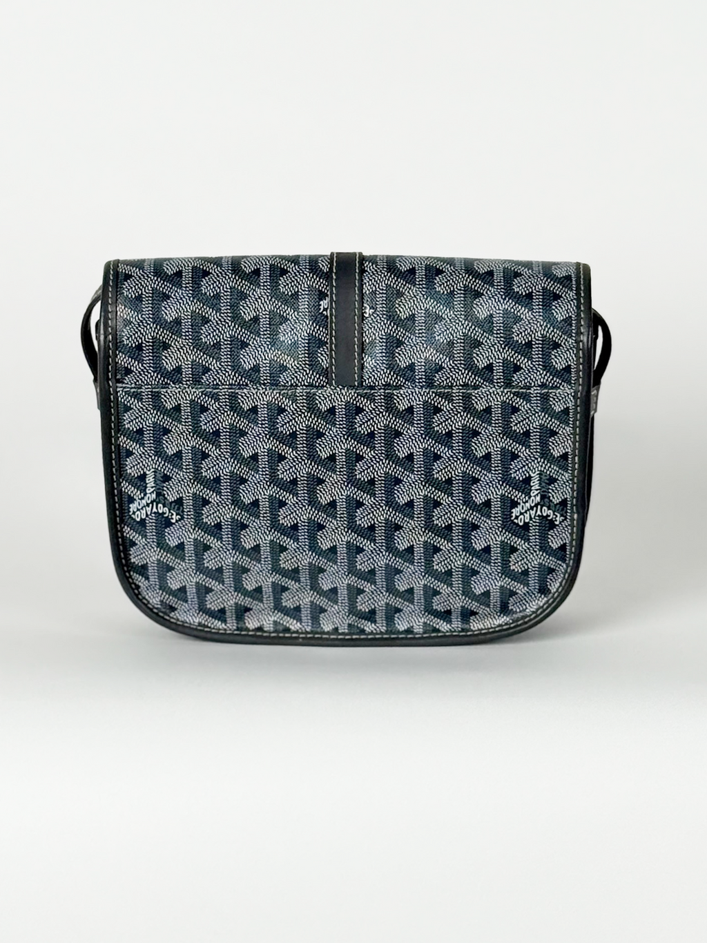 Goyard Belvedere PM Bag Grey Goyardine Canvas with Leather Trim