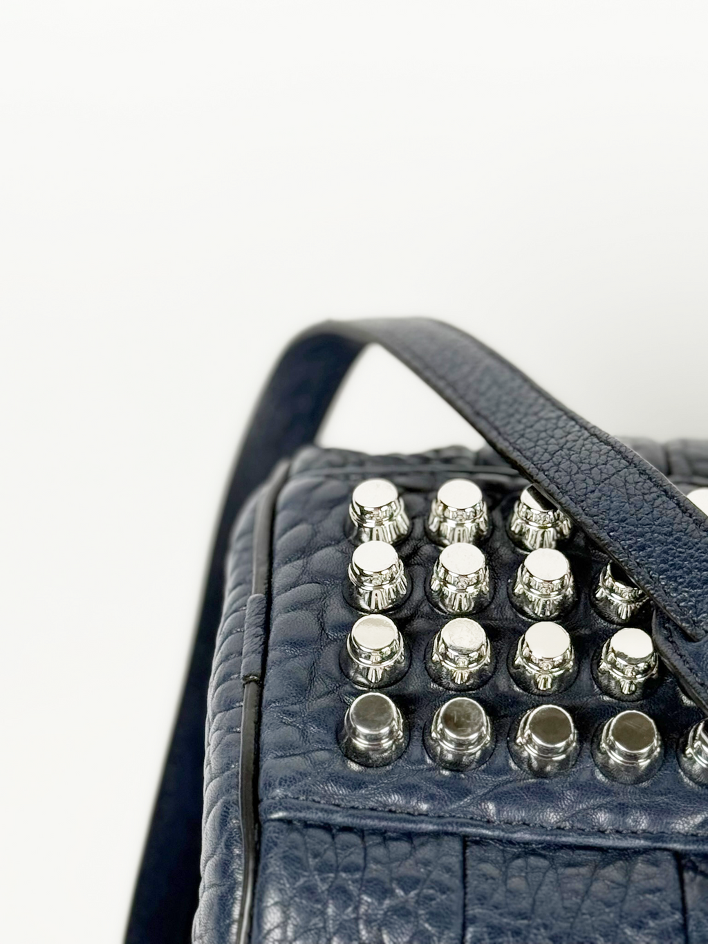 Alexander Wang Leather Rocco Studded Bag Navy