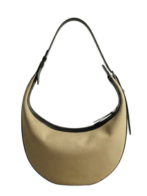 Khaite Augustina Canvas Hobo Bag with Leather trim
