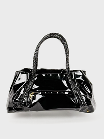 Salvatore Ferragamo Vintage Black Patent Tote with Lock &amp; Key