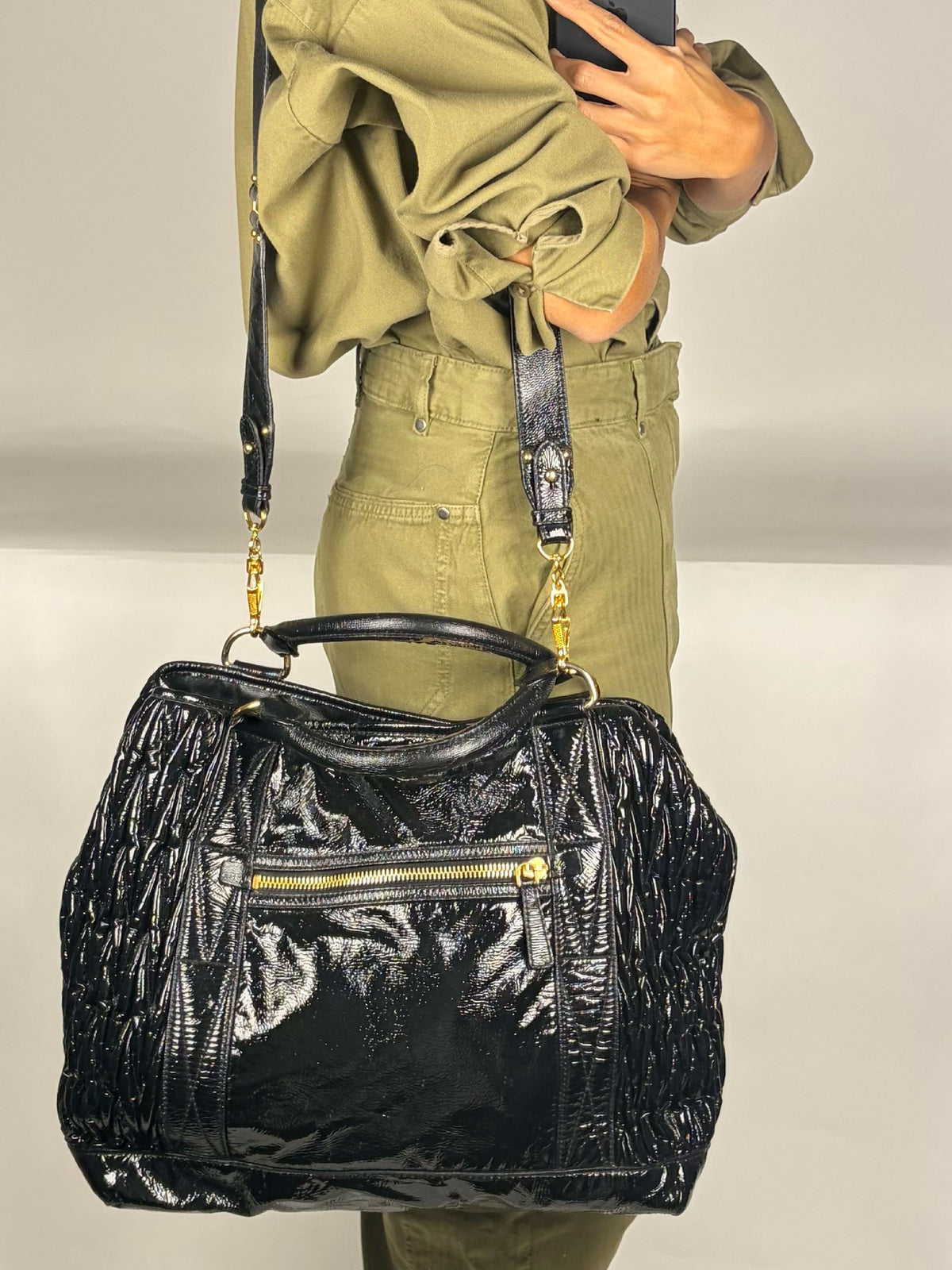 Miu Miu Patent Matelassé Tote